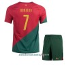 Conjunto (Camiseta+Pantalón Corto) Portugal Cristiano Ronaldo 7 Primera Equipación Mundial 2022 - Niño